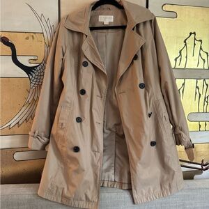 Michael Kors Tan Double-Breasted Trench Coat